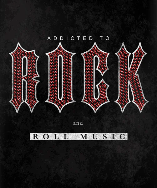 Fashion Graphic Design Rock Slogan Rock Shirt Black Background — Stock Photo, Image