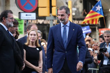 Terörizme karşı protesto İspanya Felipe VI Kral