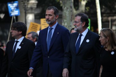 Terörizme karşı protesto İspanya Felipe VI Kral