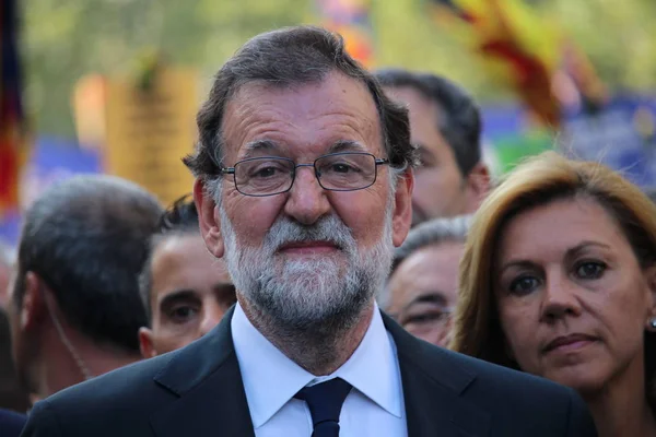 Mariano Rajoy, předseda španělské vlády, na manifestaci proti terorismu — Stock fotografie