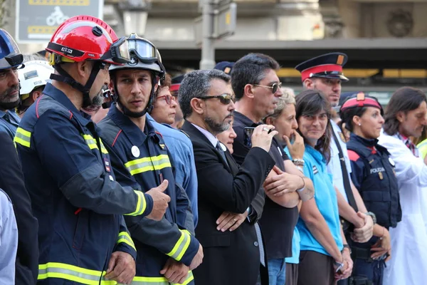 Manifestação contra o terrorismo em Barcelona — Fotografia de Stock