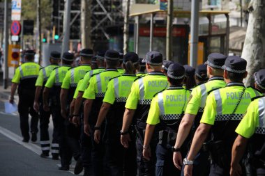 Police against terrorism Barcelona clipart