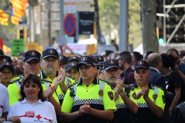 Manifestation against terrorism in Barcelona clipart