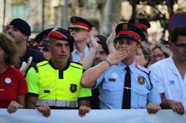 Barcelona against terrorism protest clipart