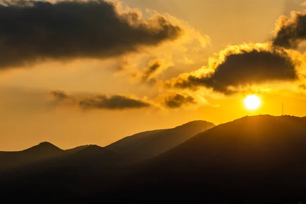 Sunset over the mountains of Palermo — Stock Photo, Image