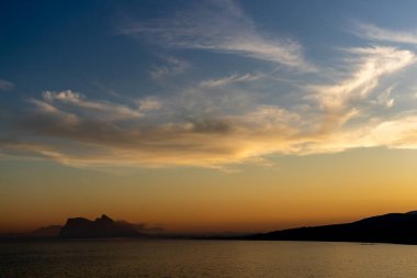 Gibraltar rock at sunset
