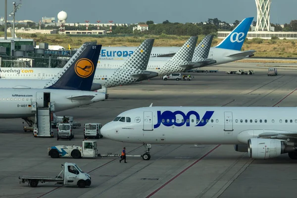 바르셀로나 스페인 2019 준에어 A320 바르셀로나 조세프 타라스 델라스 공항에서 — 스톡 사진