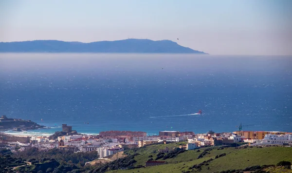 Veduta Aerea Della Città Tarifa Fronte Allo Stretto Gibilterra Sullo — Foto Stock