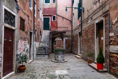 Venedik, İtalya. 9 Ocak 2019. Venedik İtalya 'da tipik boş 