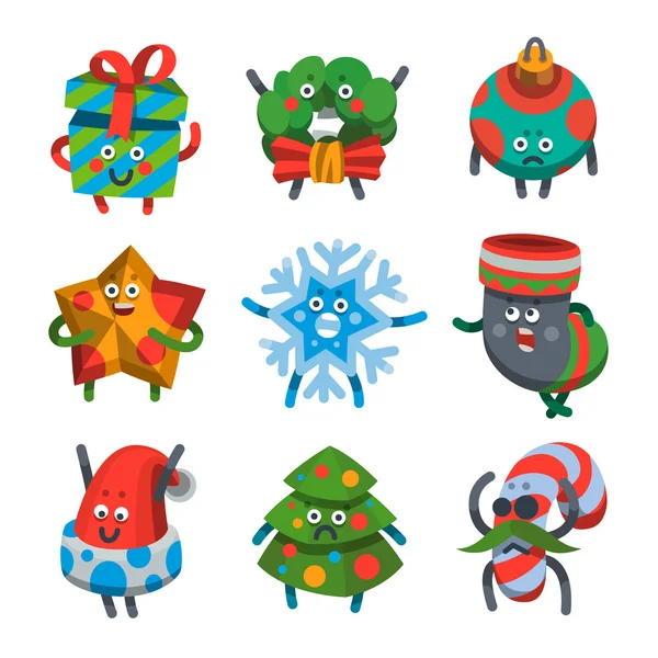 Emoticons set icons for happy new year theme — ストックベクタ
