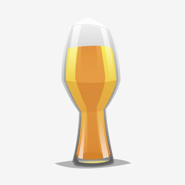 Realistic color cartoon style craft beer glass.