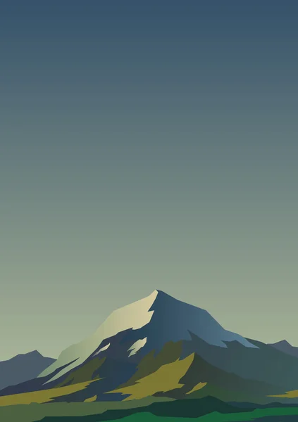 ภูเขาสูงและท้องฟ้าที่ชัดเจนสงบ . — ภาพเวกเตอร์สต็อก