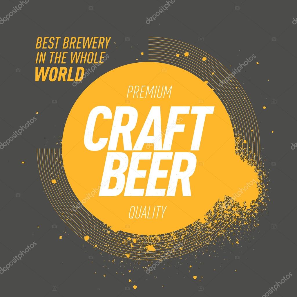 Modern graffiti style splash stain sticker. Text: best brewery in the whole world, premium quality craft beer. Vector illustration.