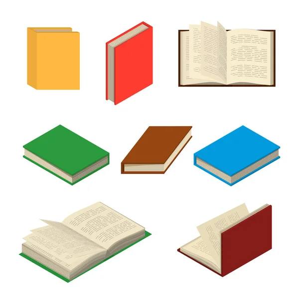 Conjunto de libros de colores isométricos — Vector de stock