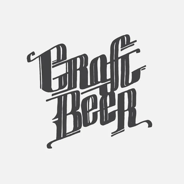 Ručně kreslenou nápis řemesla pivo text — Stockový vektor