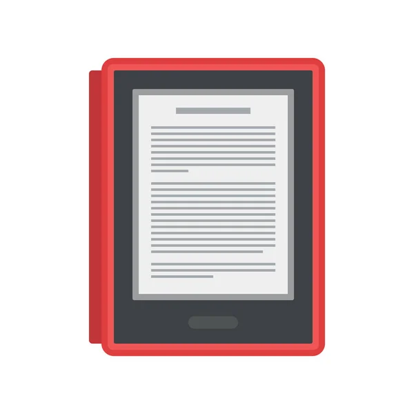 Libro móvil electrónico con icono de cubierta roja . — Vector de stock