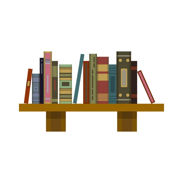 Instellen van oude boeken op bookshalf. Platte vector. — Stockvector