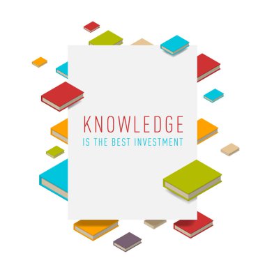 Boş mockup kitaplar çerçeve ile. İzometrik düz.