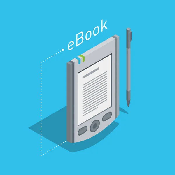 Icono de libros electrónicos. Vector plano isométrico — Vector de stock