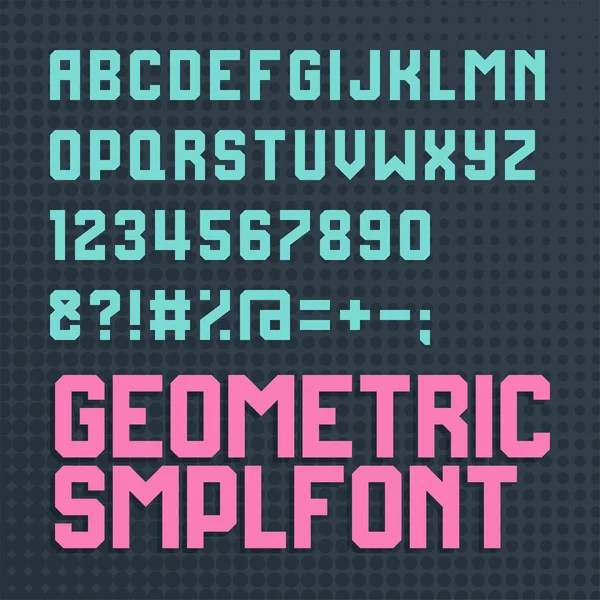 Estilo retro alphabet fuente. Color cian y magenta — Archivo Imágenes Vectoriales