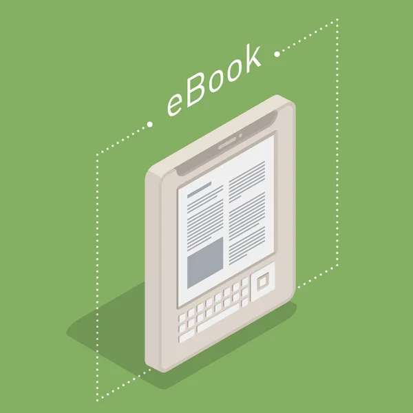 Elektronikus könyvek ikonra. Izometrikus sík vektor — Stock Vector
