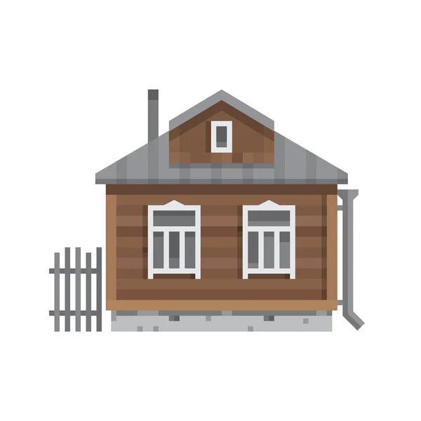 Oude Russische landhuis. Vector plat. — Stockvector