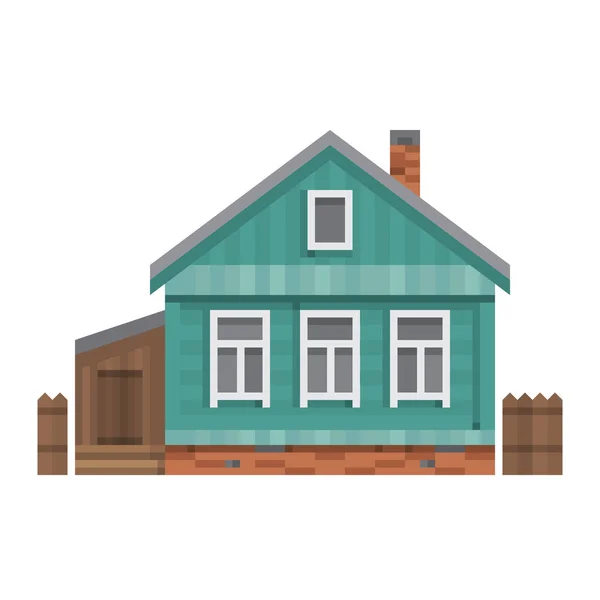 Old Russian country house. Vector flat. — Stock Illustration Old Russian country house. Vector flat. Stock Vector
