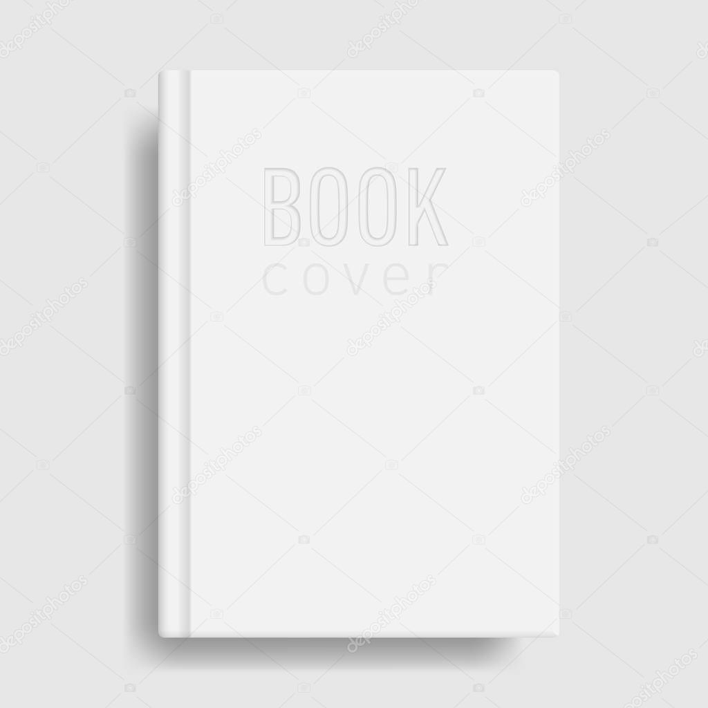 Book cover mockup. Blank white template.