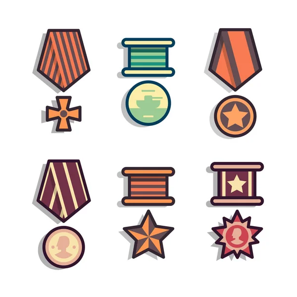 Serie di medaglie commemorative pubbliche . — Vettoriale Stock