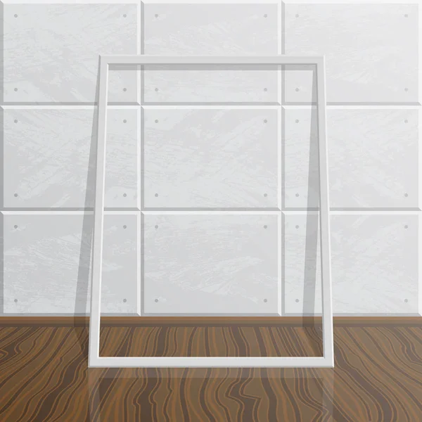 Realistické prázdnou vzorovou rám na betonovou zeď. — Stockový vektor