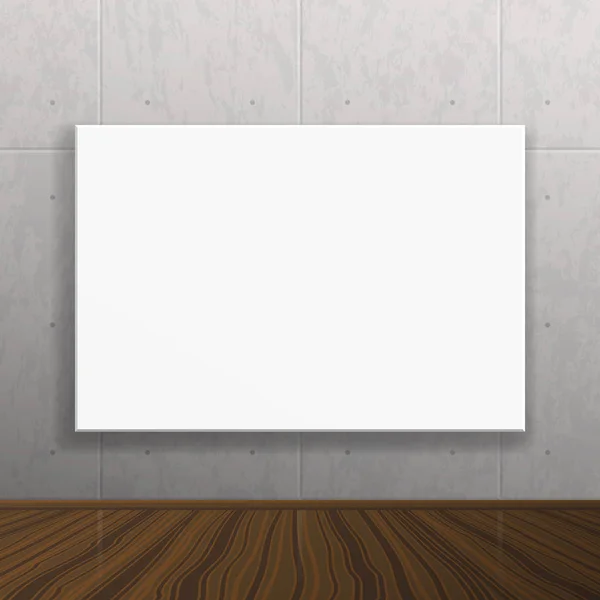 Realistic blank mock up poster on concrete wall. — Stock Vector