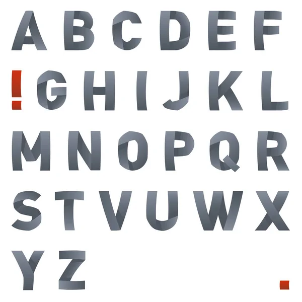 Vector bended latin lettertype — Stockvector