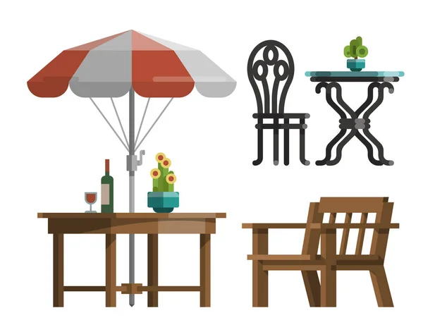 Muebles de diseño de jardín — Vector de stock