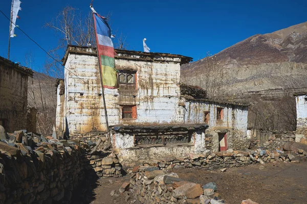 white residential house in a rural tibetan village