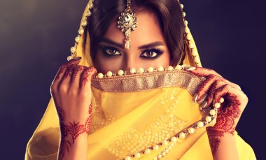 Portrait of beautiful indian girl . clipart