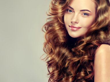 Beautiful girl with shiny  hair clipart