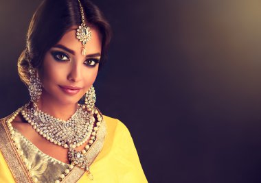 Portrait of beautiful indian girl  clipart