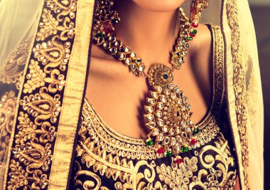 hindu woman model  with kundan jewelry clipart