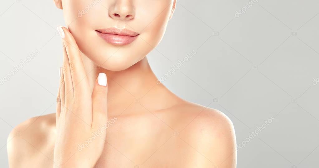 Young Woman with Clean Fresh Skin 