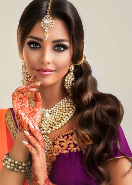 Beautiful indian girl  clipart