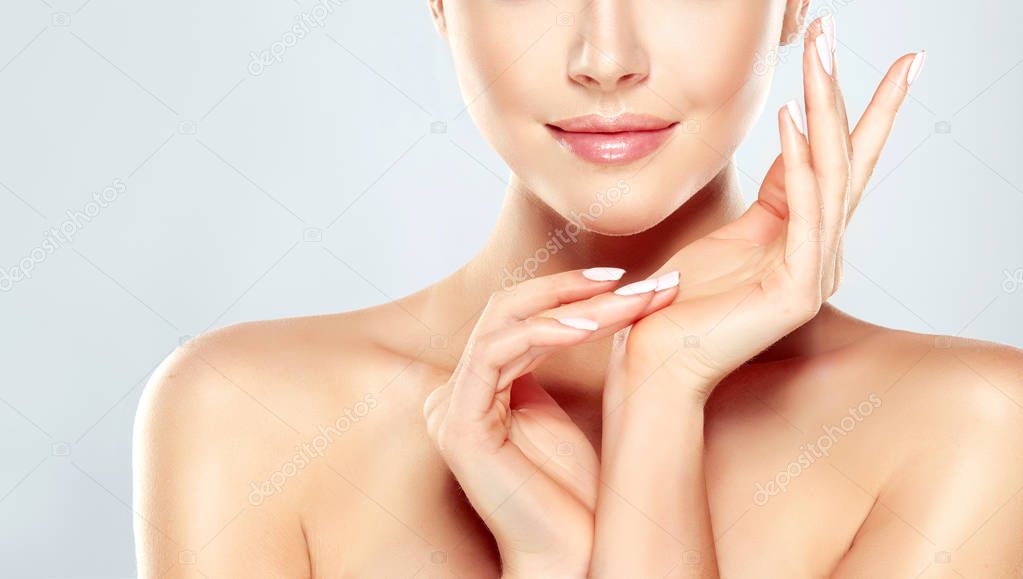 Young Woman with Clean Fresh Skin  