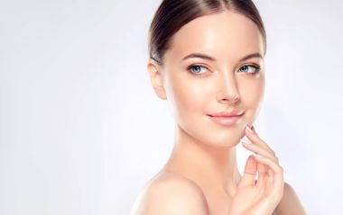 Young Woman with Clean Fresh Skin  clipart