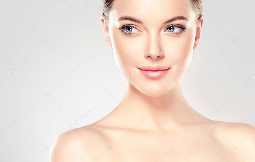 Young Woman with Clean Fresh Skin 