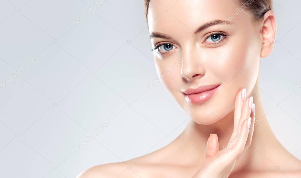 Young Woman with Clean Fresh Skin 