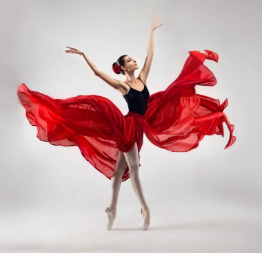 Young graceful woman ballet dancer clipart