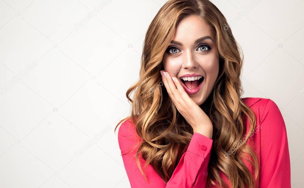 Woman  happy and surprised 