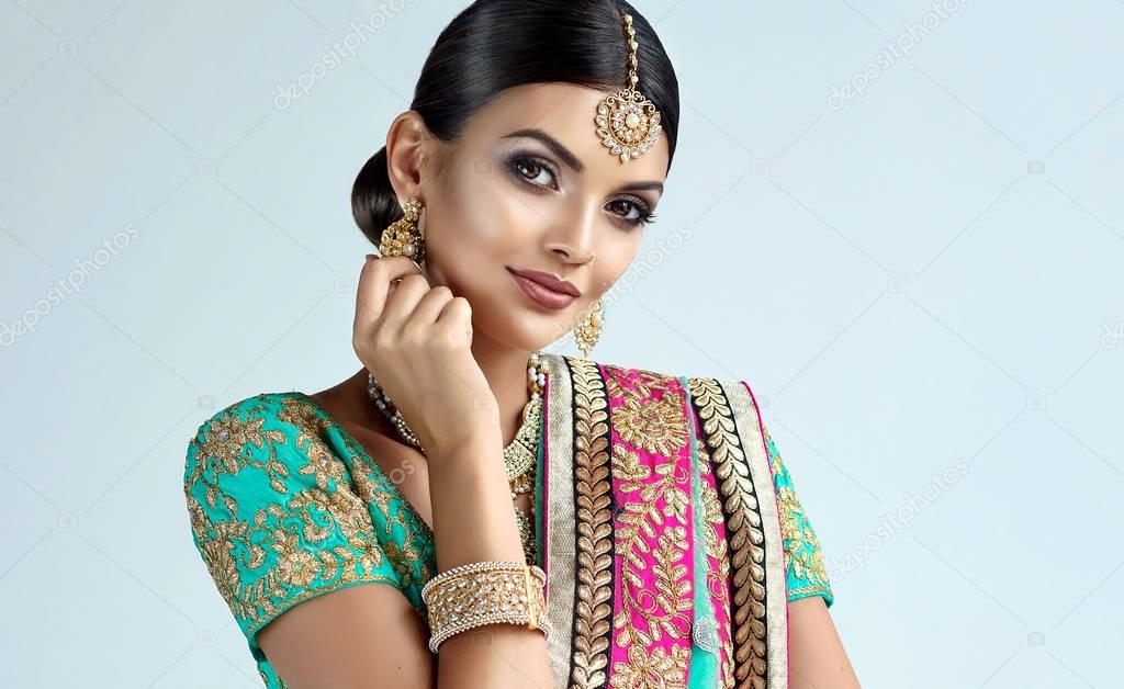 Portrait of beautiful indian girl.