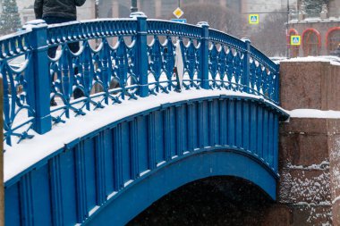 Köprü, Sankt-Peterburg mavi / mavi köprü, Saint Petersburg, Rusya Federasyonu