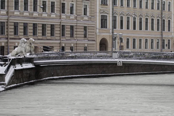 Ponte Leão Ponte Leão São Petersburgo Rússia — Fotografia de Stock
