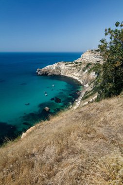 Cliff Fiolente içinde / view Sevastopol, Crimea deniz feneri